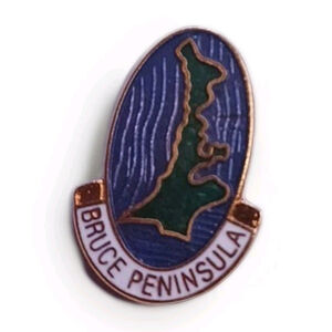 Vintage Bruce Peninsula Ontario Enamel Pin Lapel Hat Pinback Canada